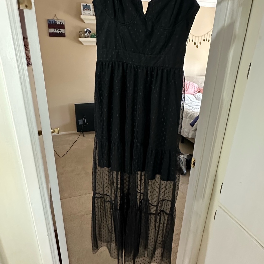 Lulu's Black Strapless Maxi Dress